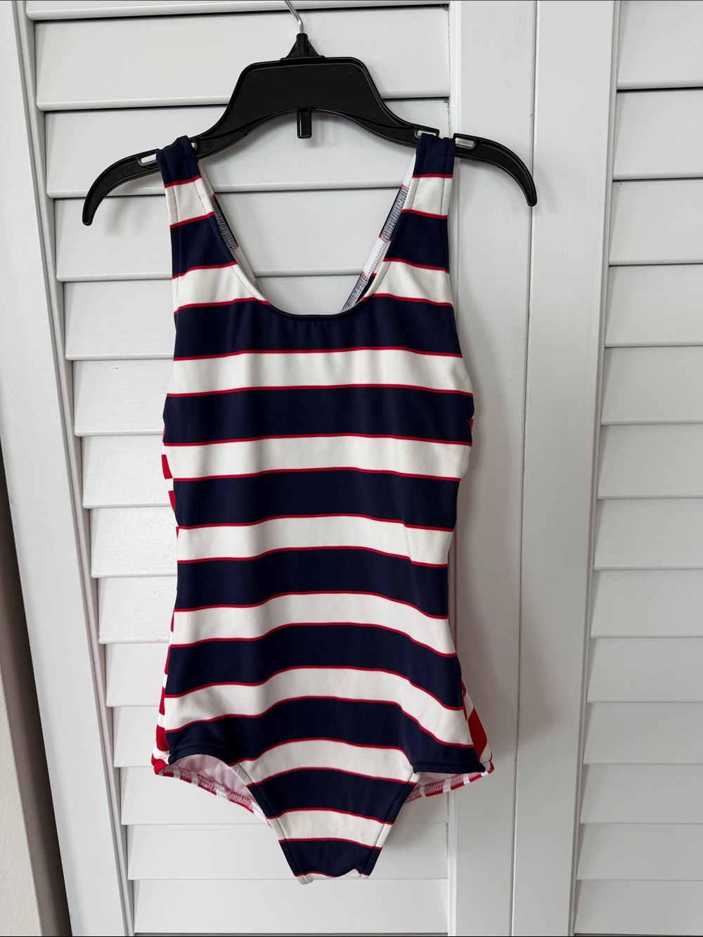 Girls Navy & White Striped One-Piece Swimsuit